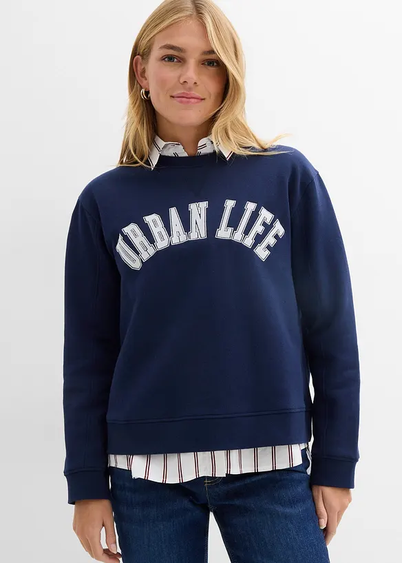 Oversized sweatshirt i 100% bomull, bonprix