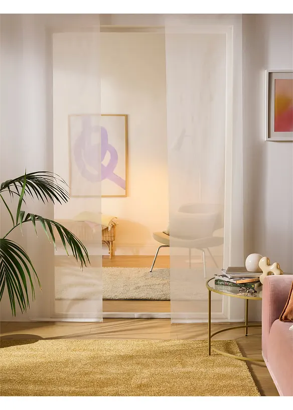 Ensfarget panelgardin i lett voile (1-pack), bonprix