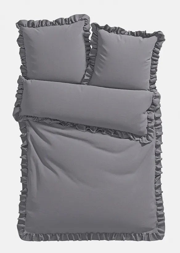 Sengesett i linon med rysjer, bonprix