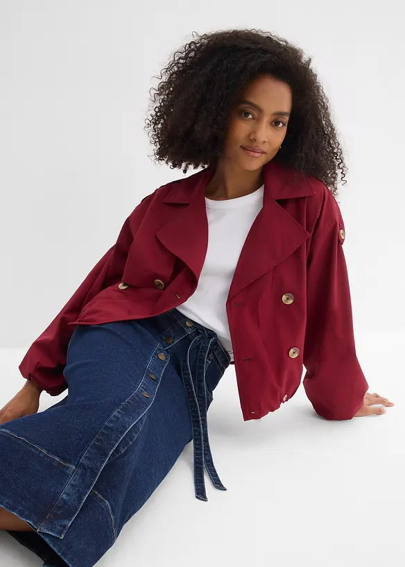 Midiskj&oslash;rt i denim med knappestolpe, bonprix