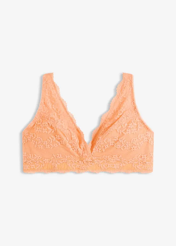 Komfortabel bralette med myk &oslash;kologisk bomull og blonder, bonprix