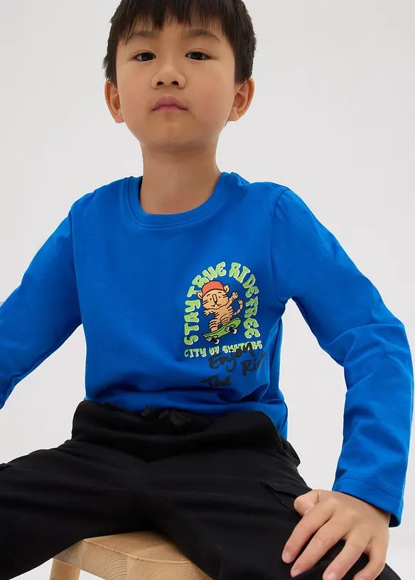 Langermet topp i 100% &oslash;kologisk bomull, bonprix