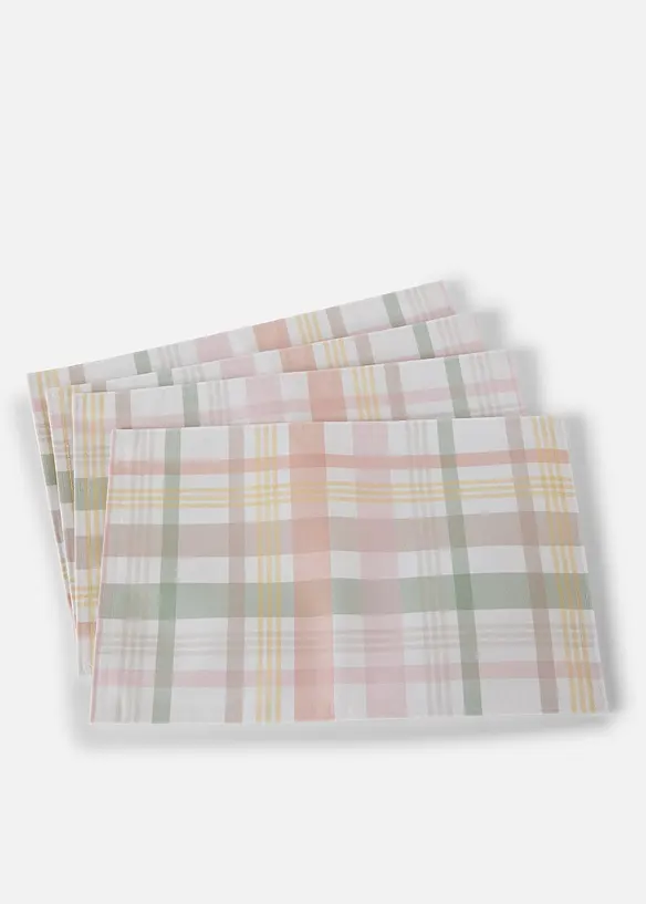 Bordbrikker med rutem&oslash;nster (4-pack), bonprix