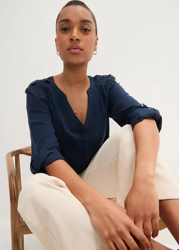 Blusetunika i myk viskose, bonprix