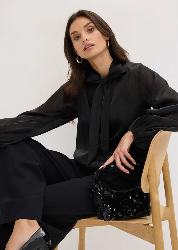 Bluse med sl&oslash;yfe, bonprix