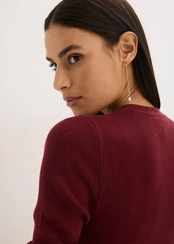 Genser i ribbestrikk med viskose, bonprix