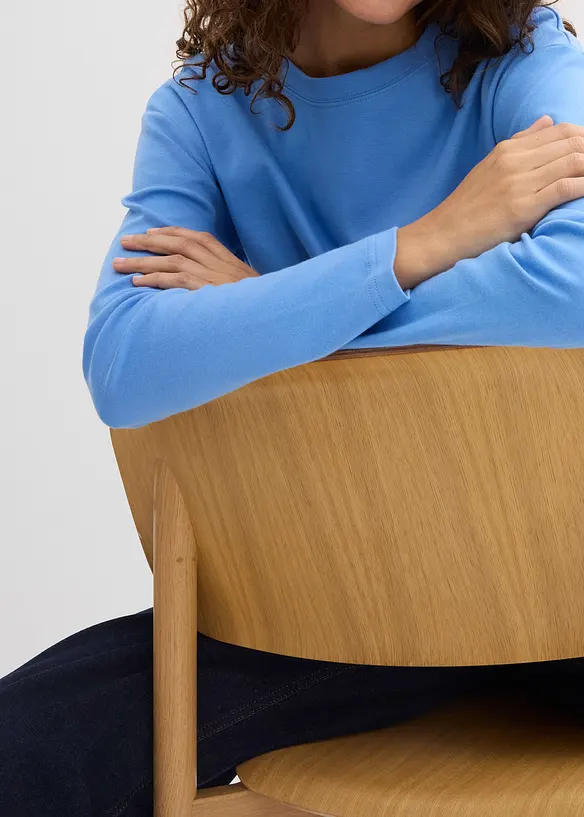 Langermet topp i formstabil, &oslash;kologisk bomull, bonprix