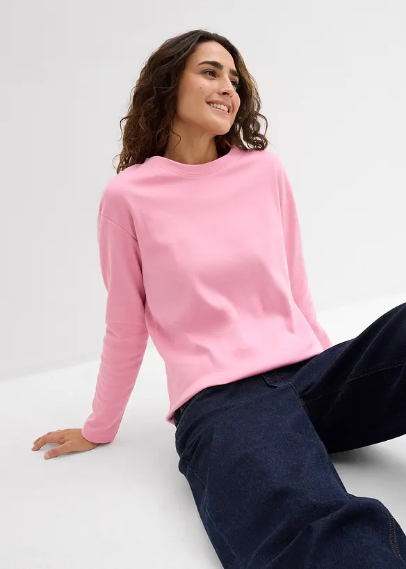 Langermet topp i formstabil, &oslash;kologisk bomull, bonprix