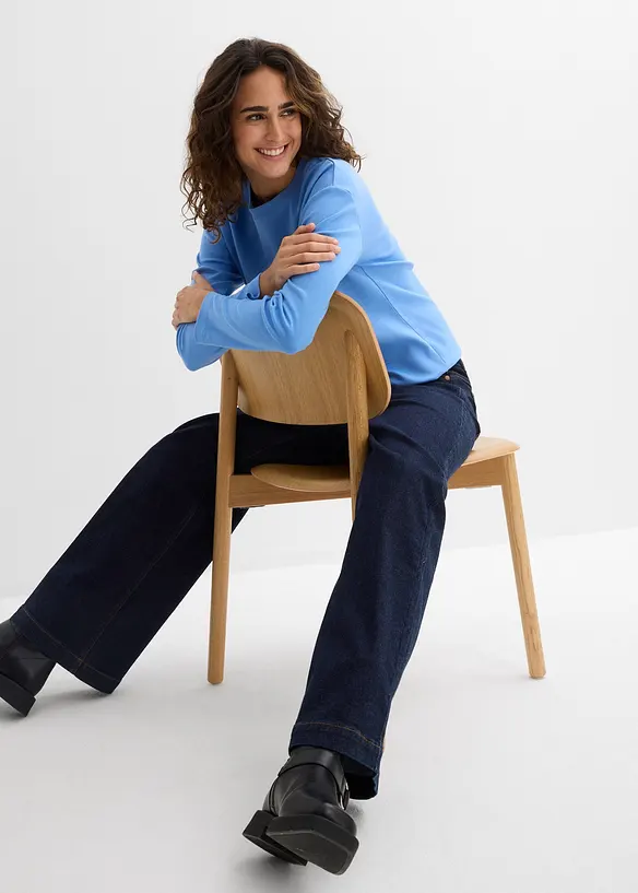 Langermet topp i formstabil, &oslash;kologisk bomull, bonprix