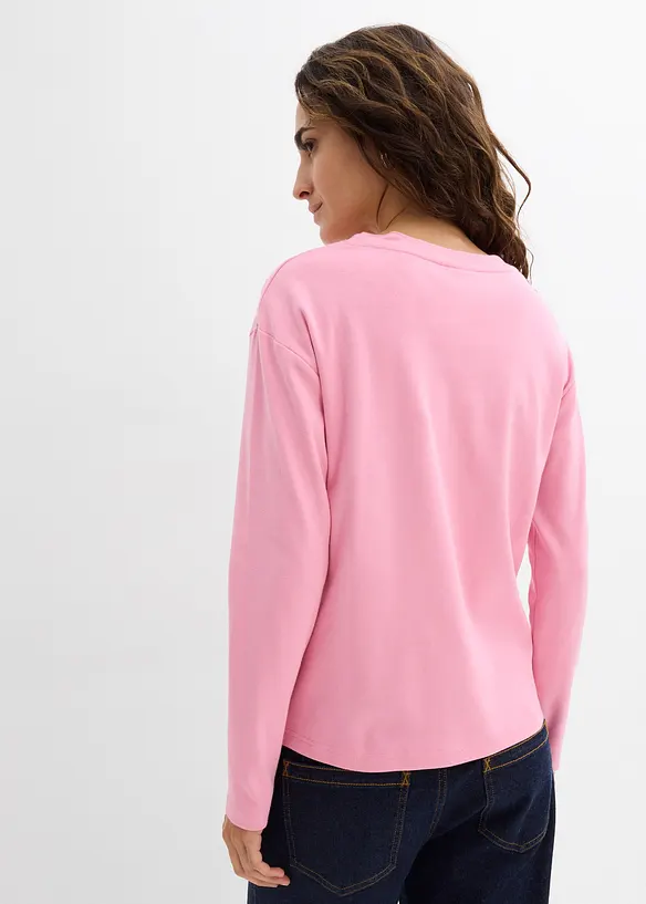 Langermet topp i formstabil, &oslash;kologisk bomull, bonprix