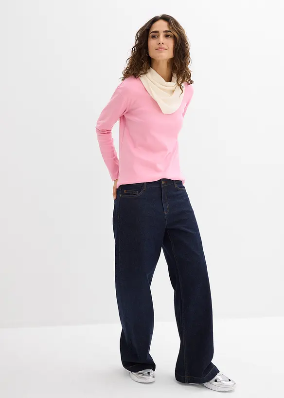 Langermet topp i formstabil, &oslash;kologisk bomull, bonprix