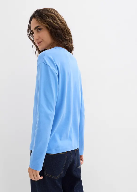 Langermet topp i formstabil, &oslash;kologisk bomull, bonprix