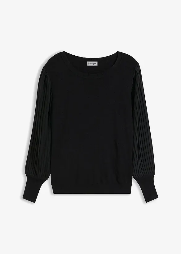 Genser med plisserte ermer, bonprix