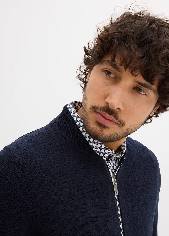 Strikkejakke med resirkulert bomull, bonprix