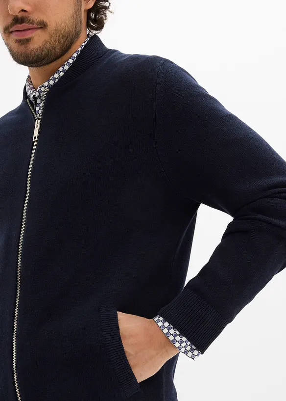 Strikkejakke med resirkulert bomull, bonprix