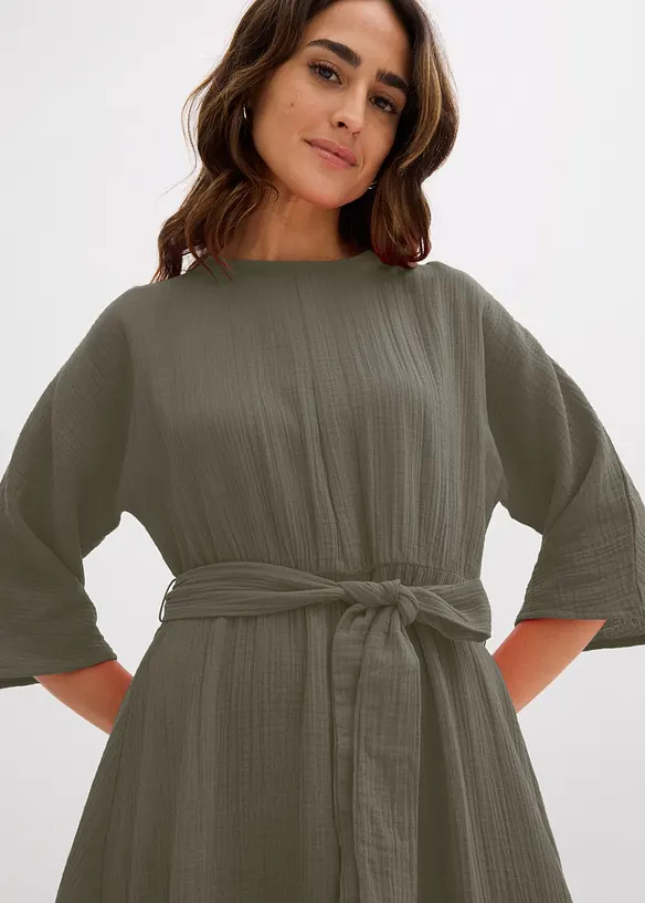 Midikjole i myk bomull, bonprix