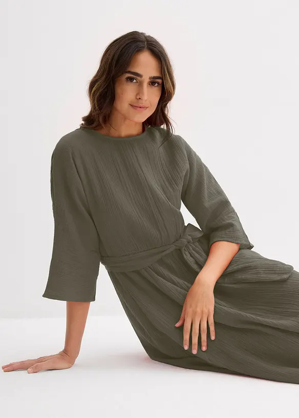 Midikjole i myk bomull, bonprix