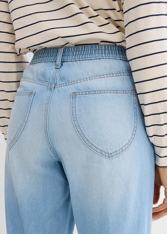 Wide Leg-jeans Mid Waist, bomull, bonprix