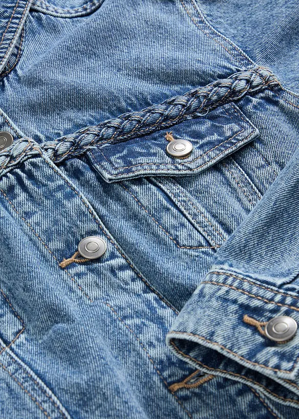 Denimjakke med fletting, bonprix