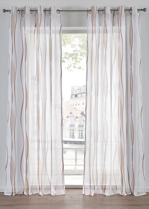 Gardin med b&oslash;lgem&oslash;nster (1-pack), bonprix