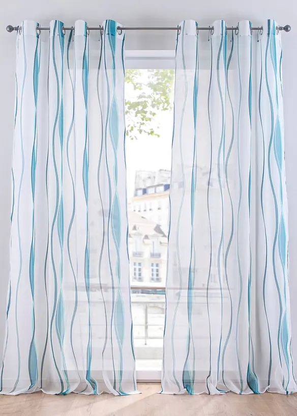 Gardin med b&oslash;lgem&oslash;nster (1-pack), bonprix