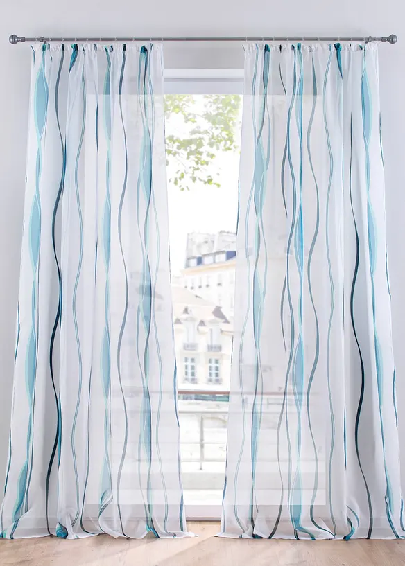 Gardin med b&oslash;lgem&oslash;nster (1-pack), bonprix