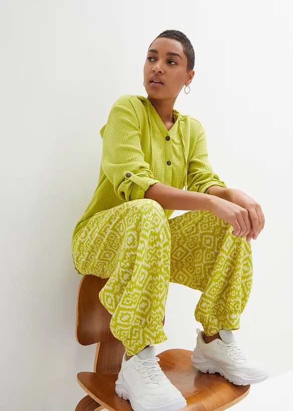 Pull on-bluse i luftig musselin, bonprix