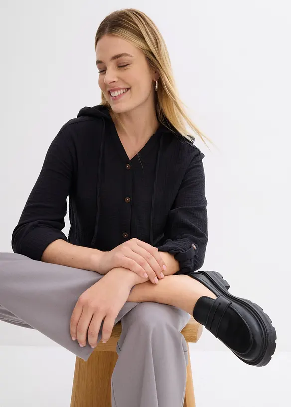 Pull on-bluse i luftig musselin, bonprix