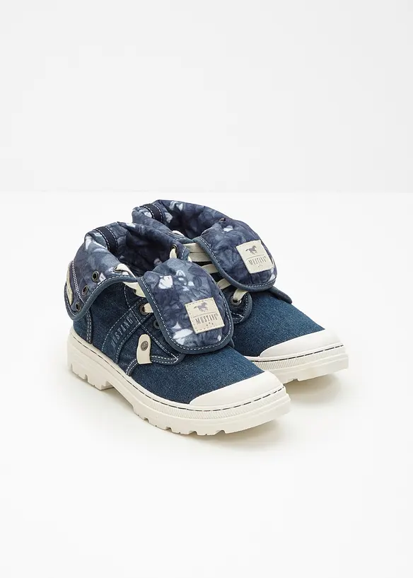 Ankelh&oslash;ye sneakers i bomullskanvas fra Mustang, Mustang