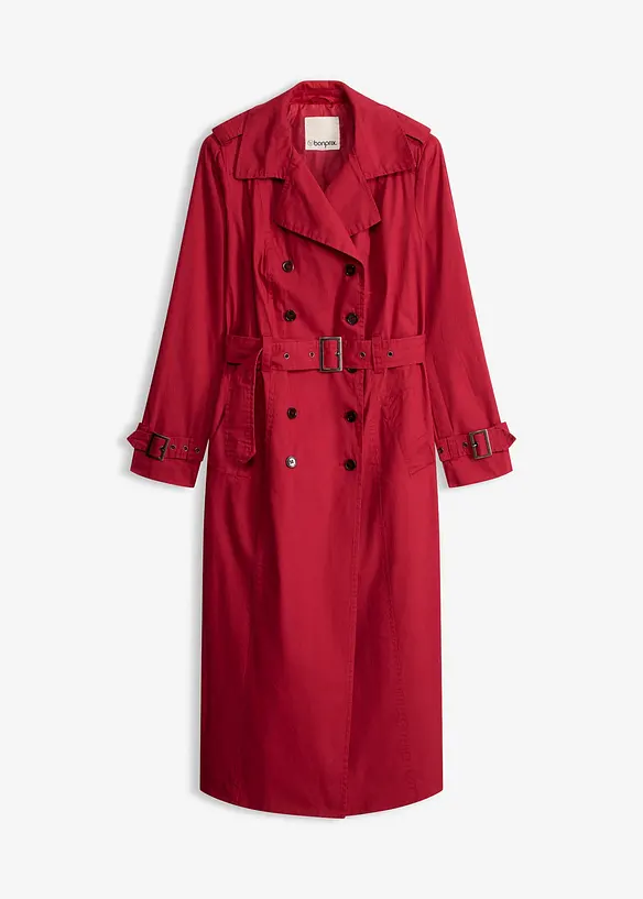 Lang trenchcoat med belte, bonprix