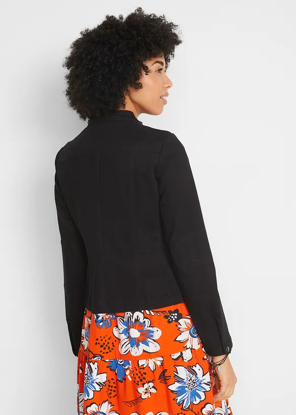 Jakke i bomullstwill med stretchinnfellinger i siden, bonprix