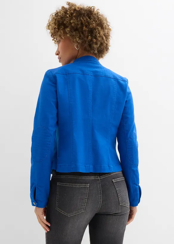 Jakke i bomullstwill med stretchinnfellinger i siden, bonprix