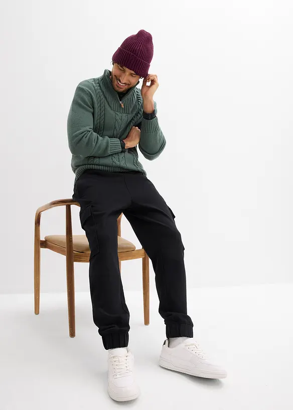 Joggebukse med cargolommer, Loose fit, bonprix