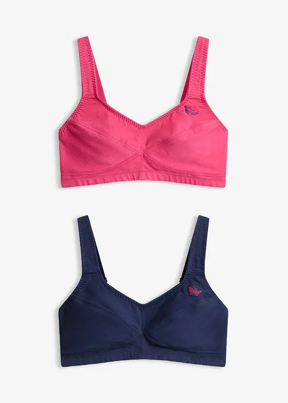 BH uten b&oslash;yle med &oslash;kologisk bomull (2-pack), bonprix