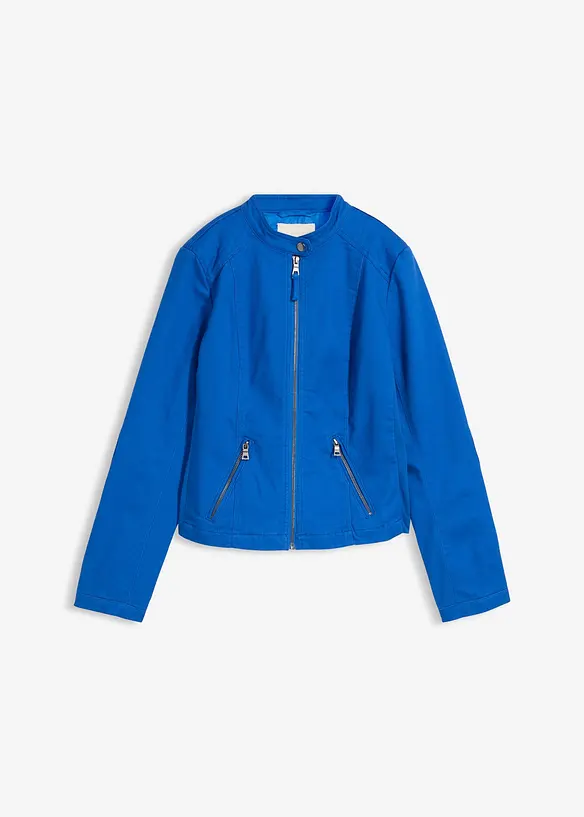 Jakke i bomullstwill med stretchinnfellinger i siden, bonprix