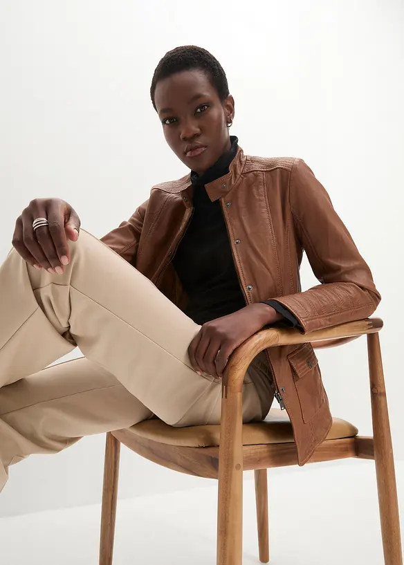 Skinnjakke i lammenappa, bonprix