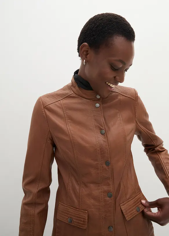 Skinnjakke i lammenappa, bonprix