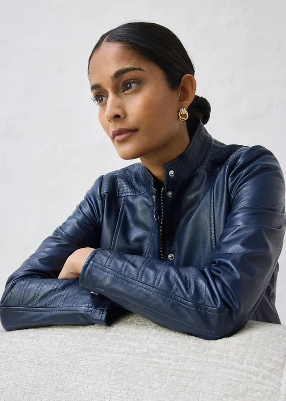 Skinnjakke i lammenappa, bonprix