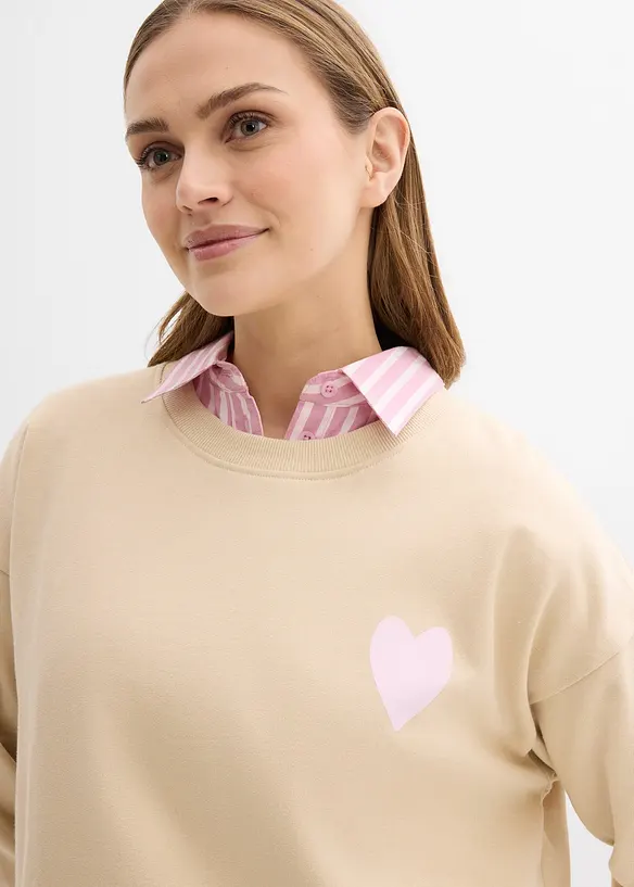 Oversized sweatshirt i &oslash;kologisk bomull, bonprix