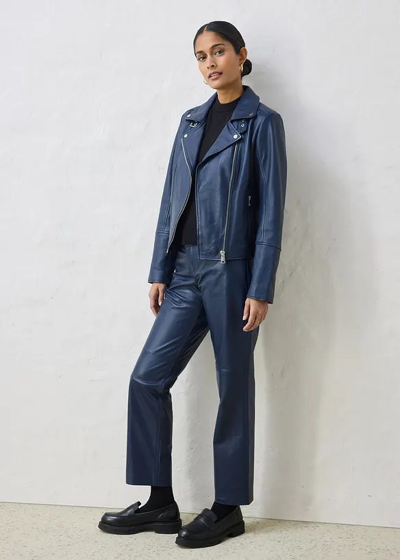 Bikerjakke i nappaskinn, bonprix