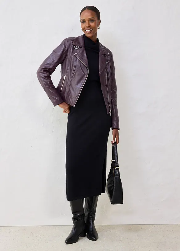 Bikerjakke i nappaskinn, bonprix