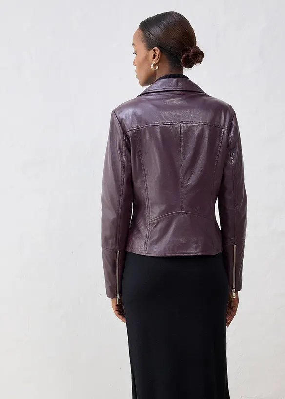 Bikerjakke i nappaskinn, bonprix