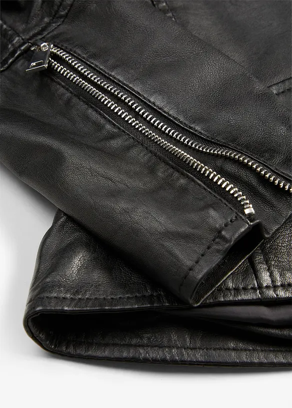 Bikerjakke i nappaskinn, bonprix