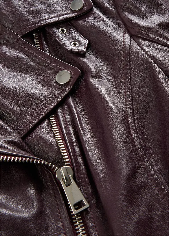 Bikerjakke i nappaskinn, bonprix