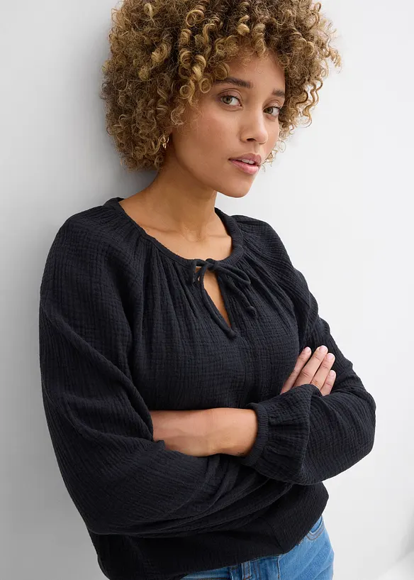 Bluse i luftig musselin, bonprix