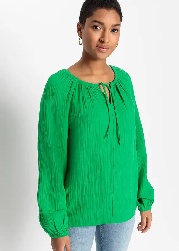 Bluse i luftig musselin, bonprix
