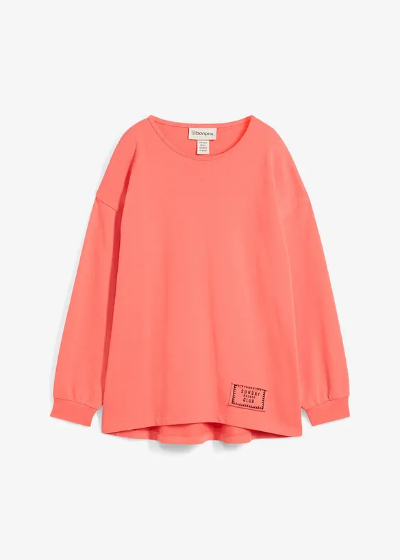 Sweatshirt i bomullsmiks med lengre bakstykke enn forstykke, bonprix