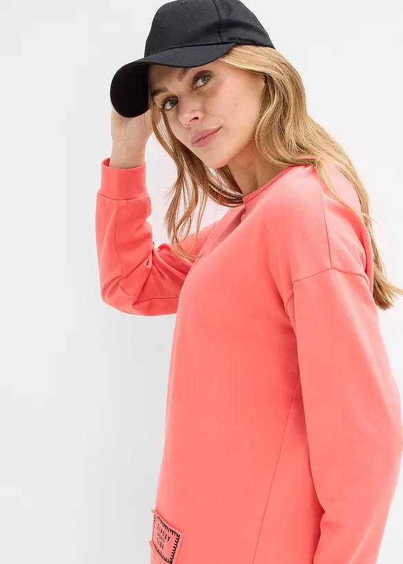 Sweatshirt i bomullsmiks med lengre bakstykke enn forstykke, bonprix