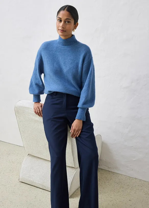 Vid bukse med ull og fem lommer, bonprix