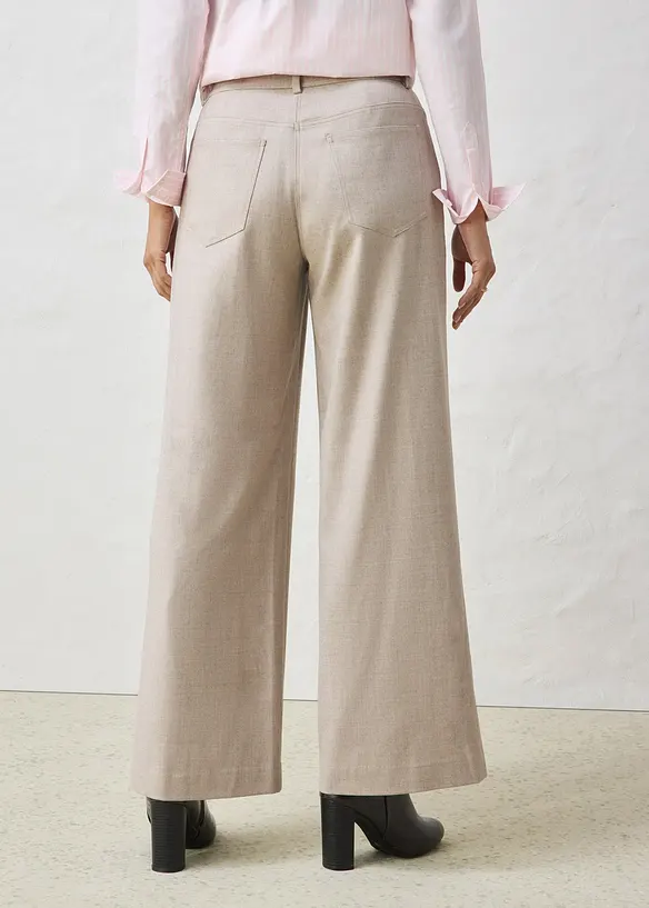 Vid bukse med ull og fem lommer, bonprix